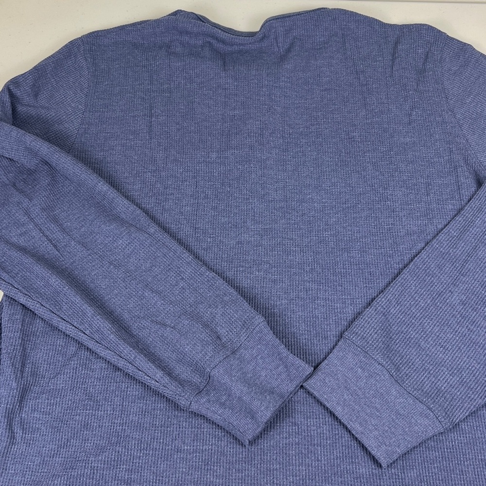 Rhone Men's Cotton Poly Waffle Navy Heather Long Sleeve Henley NWT - Picture 8 of 10